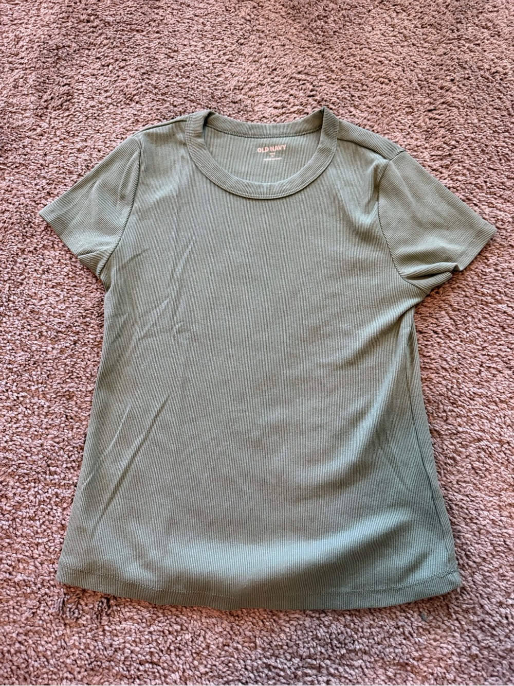Old Navy Ribbed Short Sleeve Tee in Olive